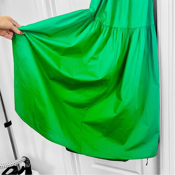 Posse Alexis Dress Topaz Green Strappy Back Maxi Sundress Tiered Cotton XS 0 2 - Picture 4 of 11